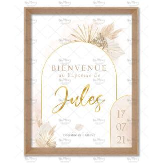 MMEZ CREAZIONI - AFFICHE BAPTEME BIENVENUE PERSONNALISE BOHO & WHITE - 1