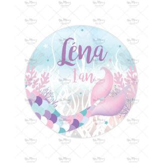 MMEZ-CREAZIONI-STICKER-MACARON-ETIQUETTE-AUTOCOLLANTE-ANNIVERSAIRE-PERSONNALISE-SIRENE-PASTEL