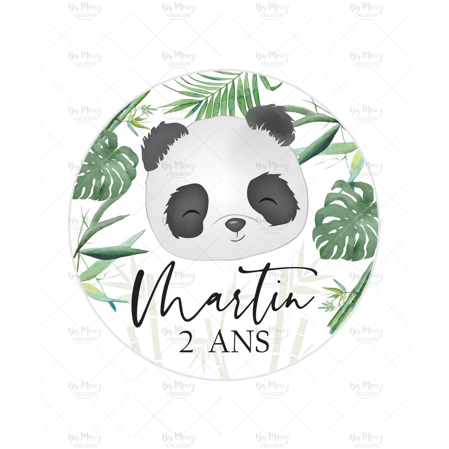 Invitation anniversaire personnalisée - Thème Panda & Bleu - Mmez Creazioni