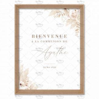 MMEZ CREAZIONI - AFFICHE BIENVENUE COMMUNION - THEME FLEURIES & LIN - 1