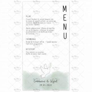 MMEZ CREAZIONI - MENU COMMUNION THEME EUCALYPTUS AQUARELLE