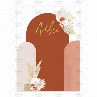 MMEZ CREAZIONI - AFFICHE ANNIVERSAIRE BIENVENUE PERSONNALISEE BOHO & TERRACOTTA