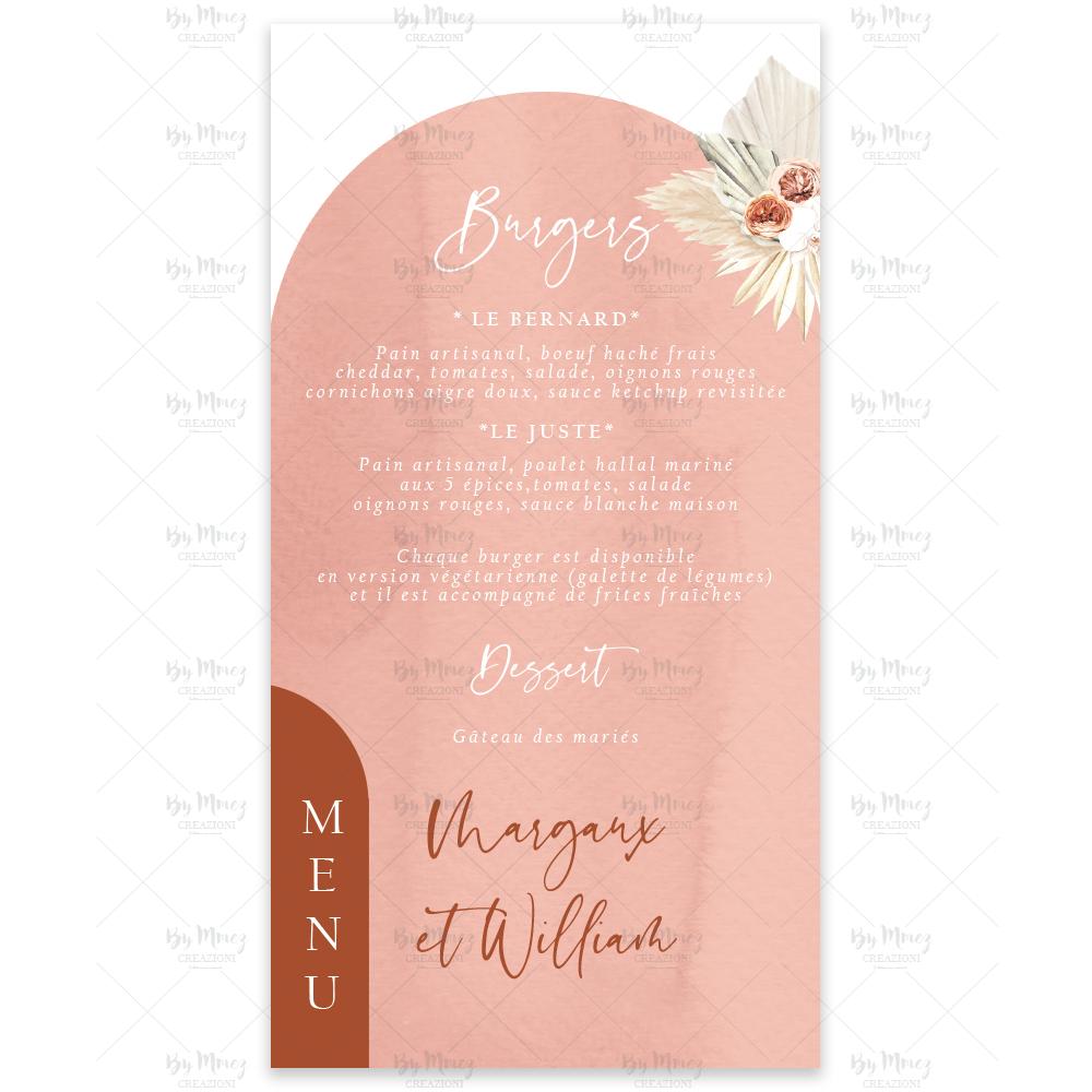 MMEZ CREAZIONI - MENU - THEME BOHO & TERRACOTTA