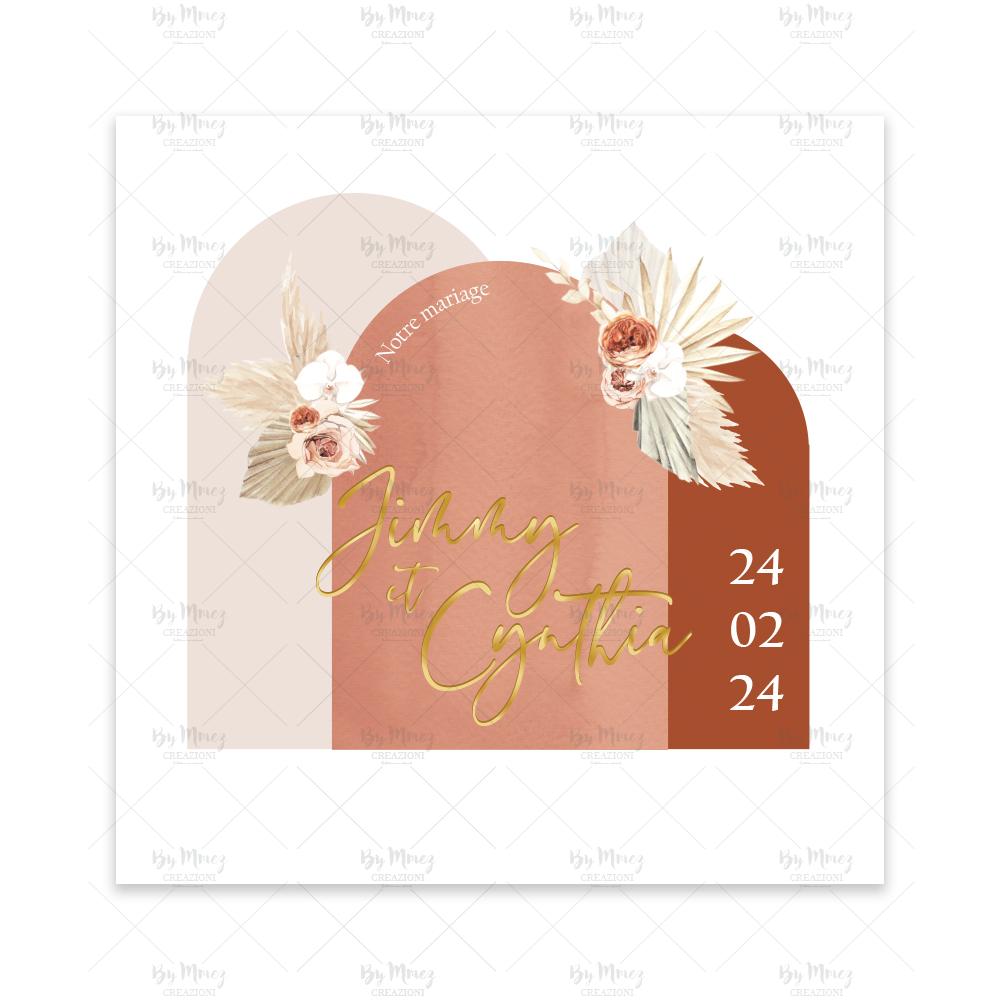 MMEZ CREAZIONI - FAIRE PART MARIAGE SUR MESURE PERSONNALISEE - BOHO & TERRACOTTA - 1