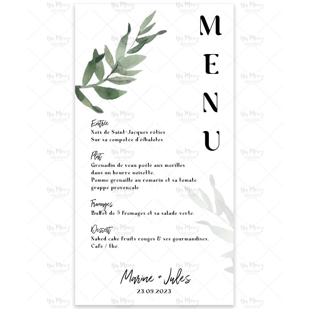 MMEZ CREAZIONI - MENU - THEME VEGETAL