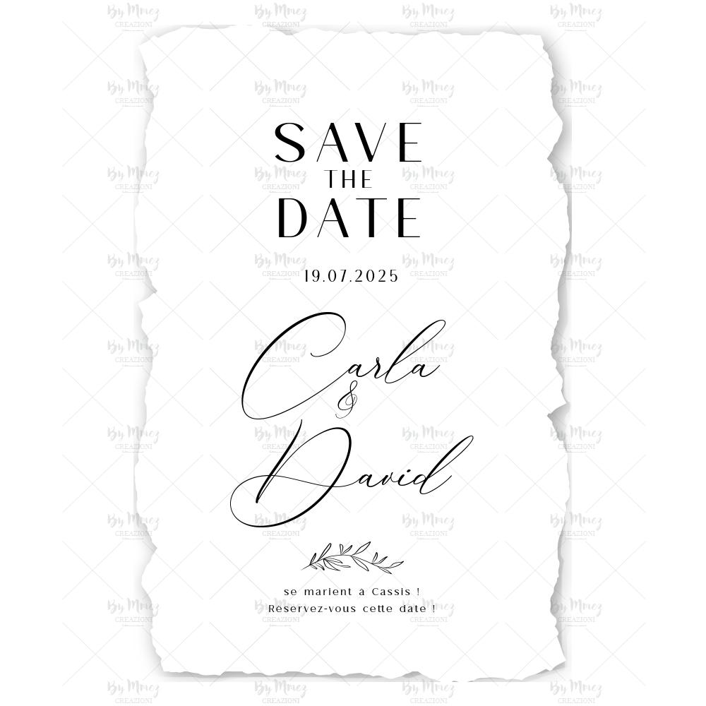 MMEZ CREAZIONI - SAVE THE DATE MARIAGE SUR MESURE PERSONNALISEE - COTON & EPURE