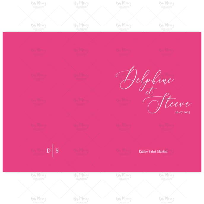 Couverture livret de messe - Thème Orange & Rose Fushia