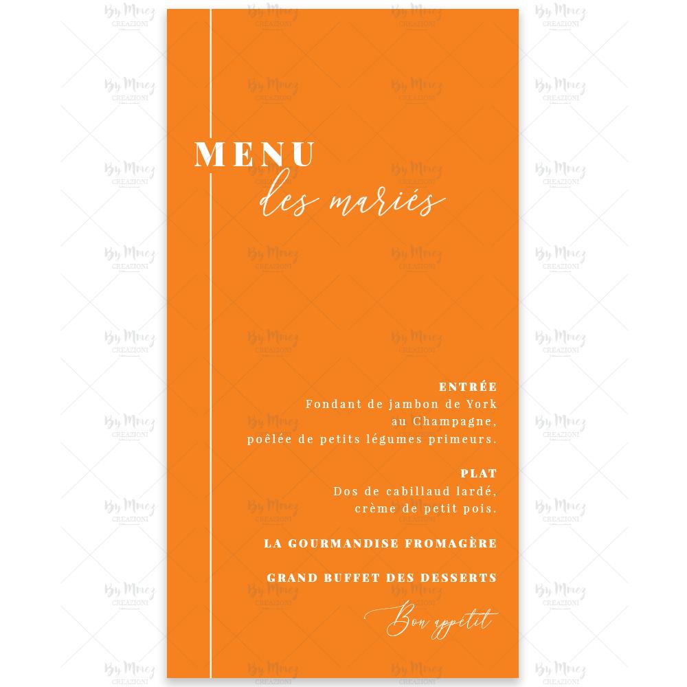 MMEZ CREAZIONI - MENU - THEME ORANGE & FUSHIA
