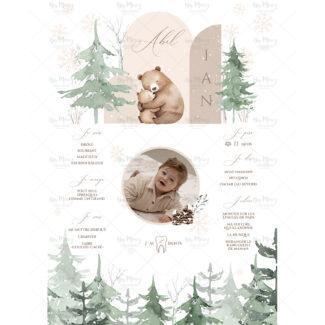 Affiche anniversaire personnalisée - Thème Winterland & Sapin